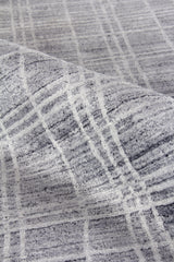 Exquisite Rugs Fairbanks Hand Loomed Bamboo Silk in 3833 Gray/White 10' x 14' Area Rug