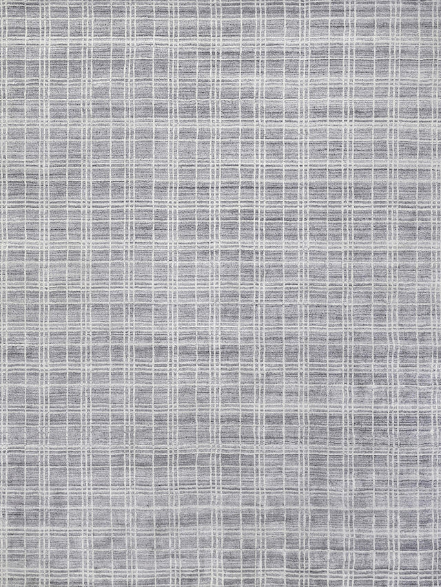Exquisite Rugs Fairbanks Hand Loomed Bamboo Silk in 3833 Gray/White 10' x 14' Area Rug