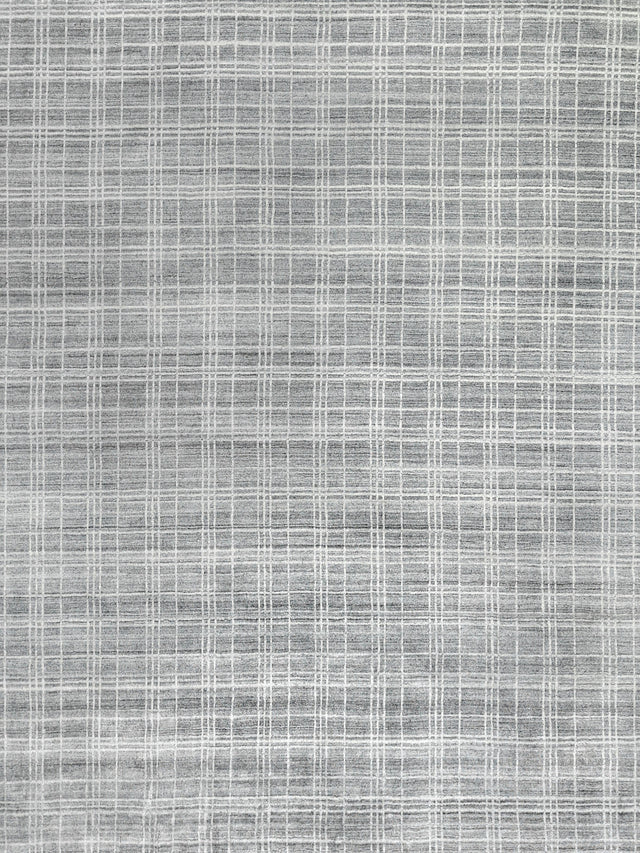 Exquisite Rugs Fairbanks Hand Loomed Bamboo Silk in 3834 Gray/White 12' x 15' Area Rug