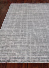 Exquisite Rugs Fairbanks Hand Loomed Bamboo Silk in 3834 Gray/White 12' x 15' Area Rug