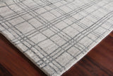 Exquisite Rugs Fairbanks Hand Loomed Bamboo Silk in 3835 White/Light Silver/Gray 9' x 12' Area Rug