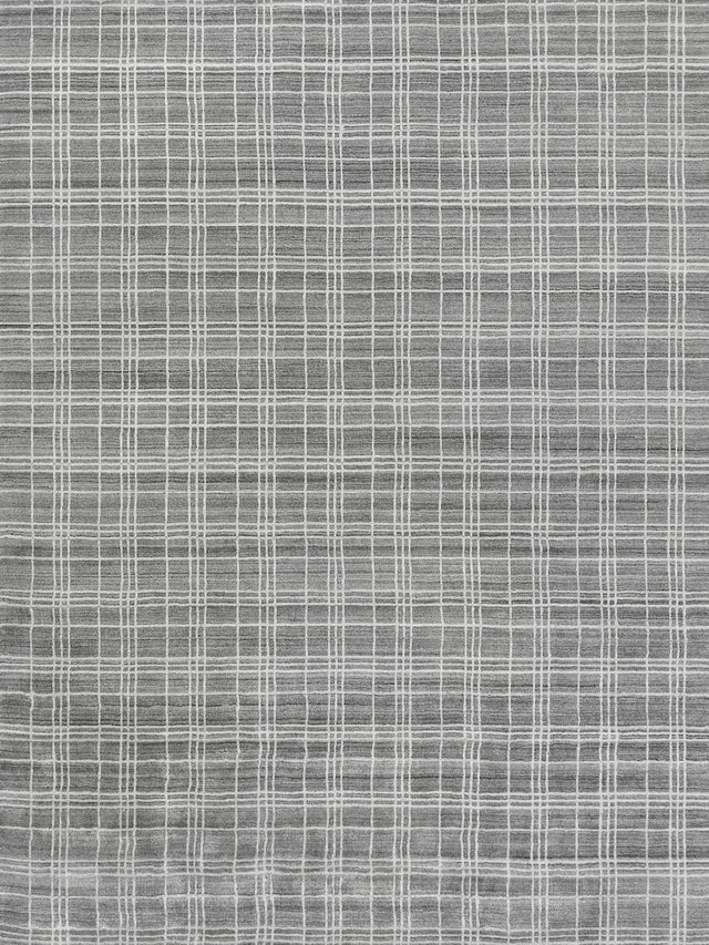 Exquisite Rugs Fairbanks Hand Loomed Bamboo Silk in 3836 Silver/White 14' x 18' Area Rug