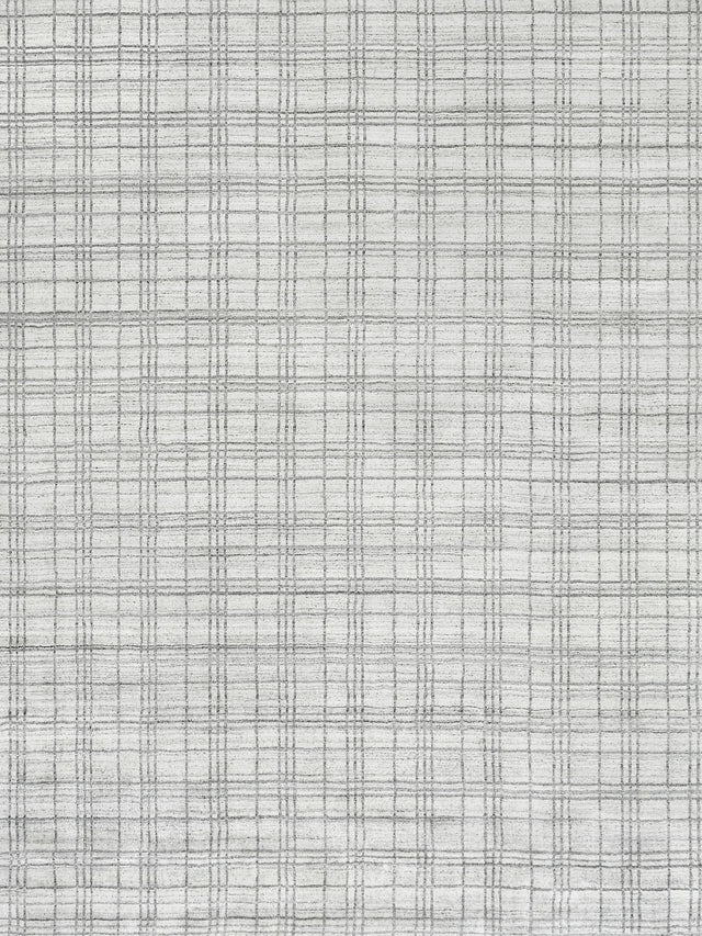 Exquisite Rugs Fairbanks Hand Loomed Bamboo Silk in 3838 White/Gray 14' x 18' Area Rug