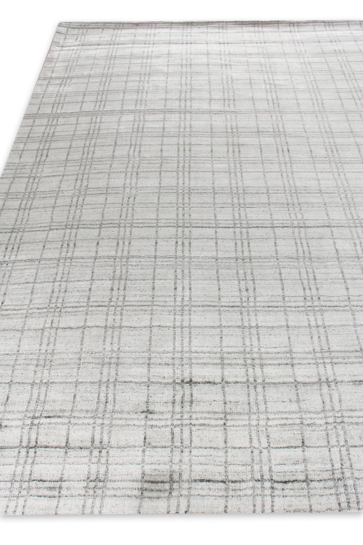 Exquisite Rugs Fairbanks Hand Loomed Bamboo Silk in 3838 White/Gray 14' x 18' Area Rug