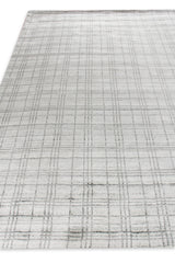Exquisite Rugs Fairbanks Hand Loomed Bamboo Silk in 3838 White/Gray 14' x 18' Area Rug