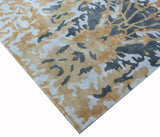 Exquisite Rugs Cassina Hand Loomed Bamboo Silk in 3865 Silver/Gold 5' x 8' Area Rug