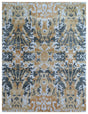 Exquisite Rugs Cassina Hand Loomed Bamboo Silk in 3865 Silver/Gold 8' x 10' Area Rug