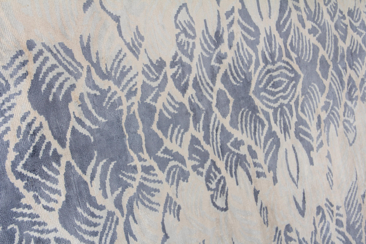 Exquisite Rugs Cassina Hand Loomed Bamboo Silk in 3869 Ivory/Blue 8' x 10' Area Rug