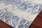 Exquisite Rugs Cassina Hand Loomed Bamboo Silk in 3869 Ivory/Blue 8' x 10' Area Rug