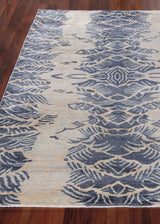 Exquisite Rugs Cassina Hand Loomed Bamboo Silk in 3869 Ivory/Blue 8' x 10' Area Rug