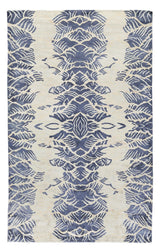 Exquisite Rugs Cassina Hand Loomed Bamboo Silk in 3869 Ivory/Blue 8' x 10' Area Rug