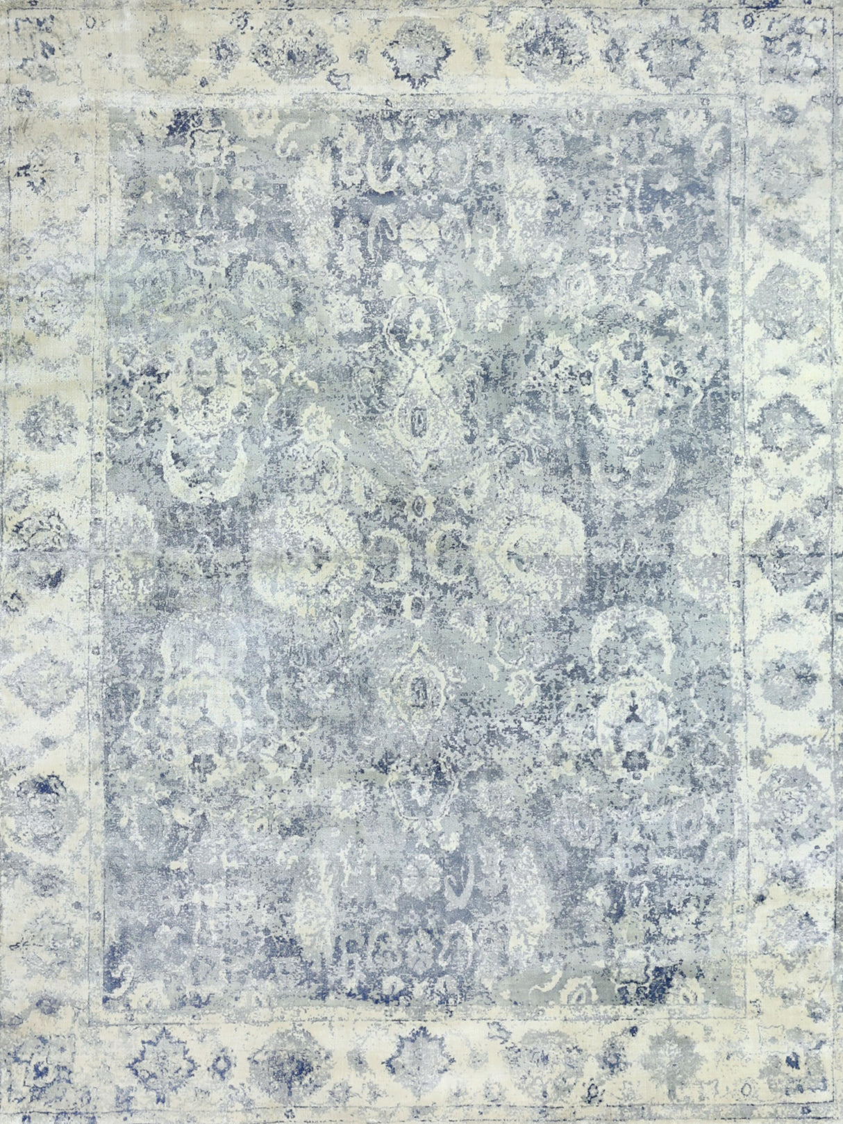 Exquisite Rugs Cassina Hand Loomed Bamboo Silk in 3902 Light Silver/Blue 12' x 15' Area Rug