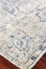 Exquisite Rugs Cassina Hand Loomed Bamboo Silk in 3902 Light Silver/Blue 12' x 15' Area Rug