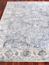 Exquisite Rugs Cassina Hand Loomed Bamboo Silk in 3902 Light Silver/Blue 6' x 9' Area Rug