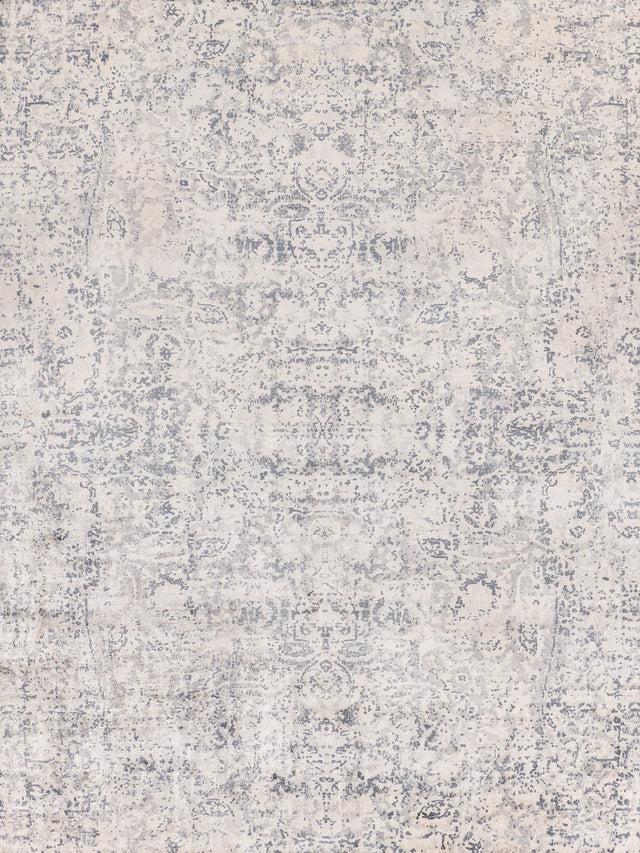 Exquisite Rugs Cassina Hand Loomed Bamboo Silk in 3904 Gray/Ivory 10' x 14' Area Rug