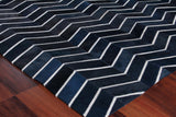 Exquisite Rugs Natural Hide Handmade Leather Hide in 3921 Blue 5' x 8' Area Rug