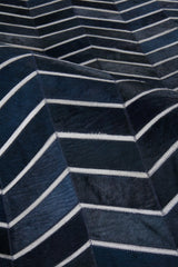 Exquisite Rugs Natural Hide Handmade Leather Hide in 3921 Blue 5' x 8' Area Rug