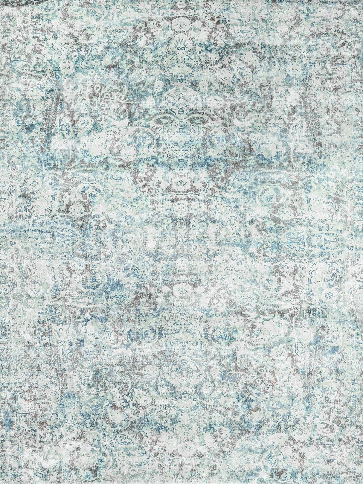 Exquisite Rugs Cassina Hand Loomed Bamboo Silk in 3934 Blue/Brown 9' x 12' Area Rug