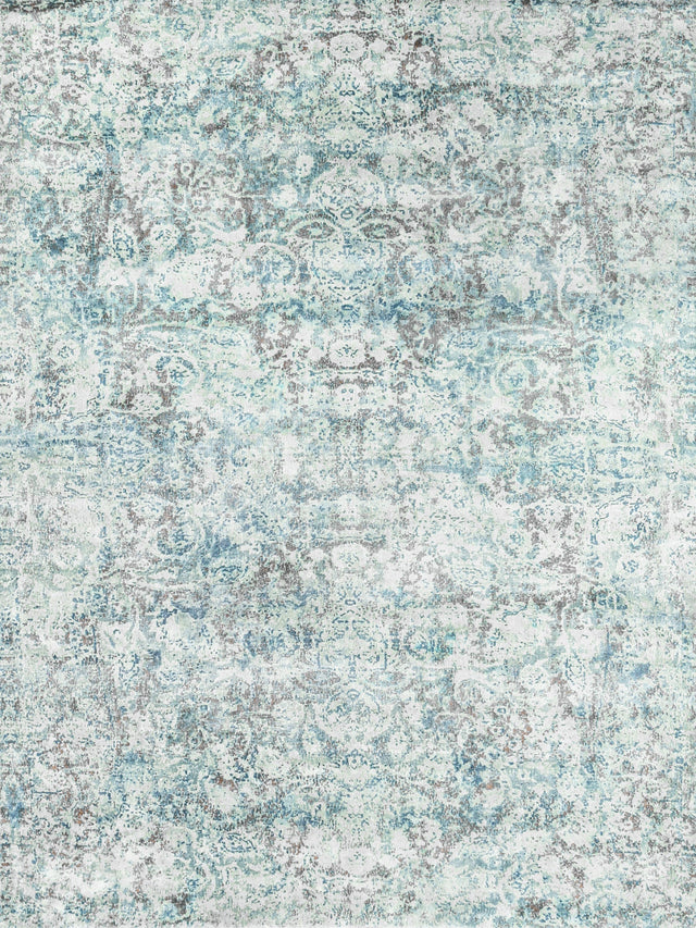 Exquisite Rugs Cassina Hand Loomed Bamboo Silk in 3934 Blue/Brown 9' x 12' Area Rug