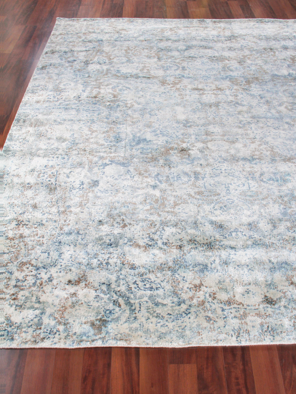 Exquisite Rugs Cassina Hand Loomed Bamboo Silk in 3934 Blue/Brown 9' x 12' Area Rug