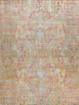 Exquisite Rugs Antolini Hand Loomed Bamboo Silk in 3942 Green/Rust 9' x 12' Area Rug