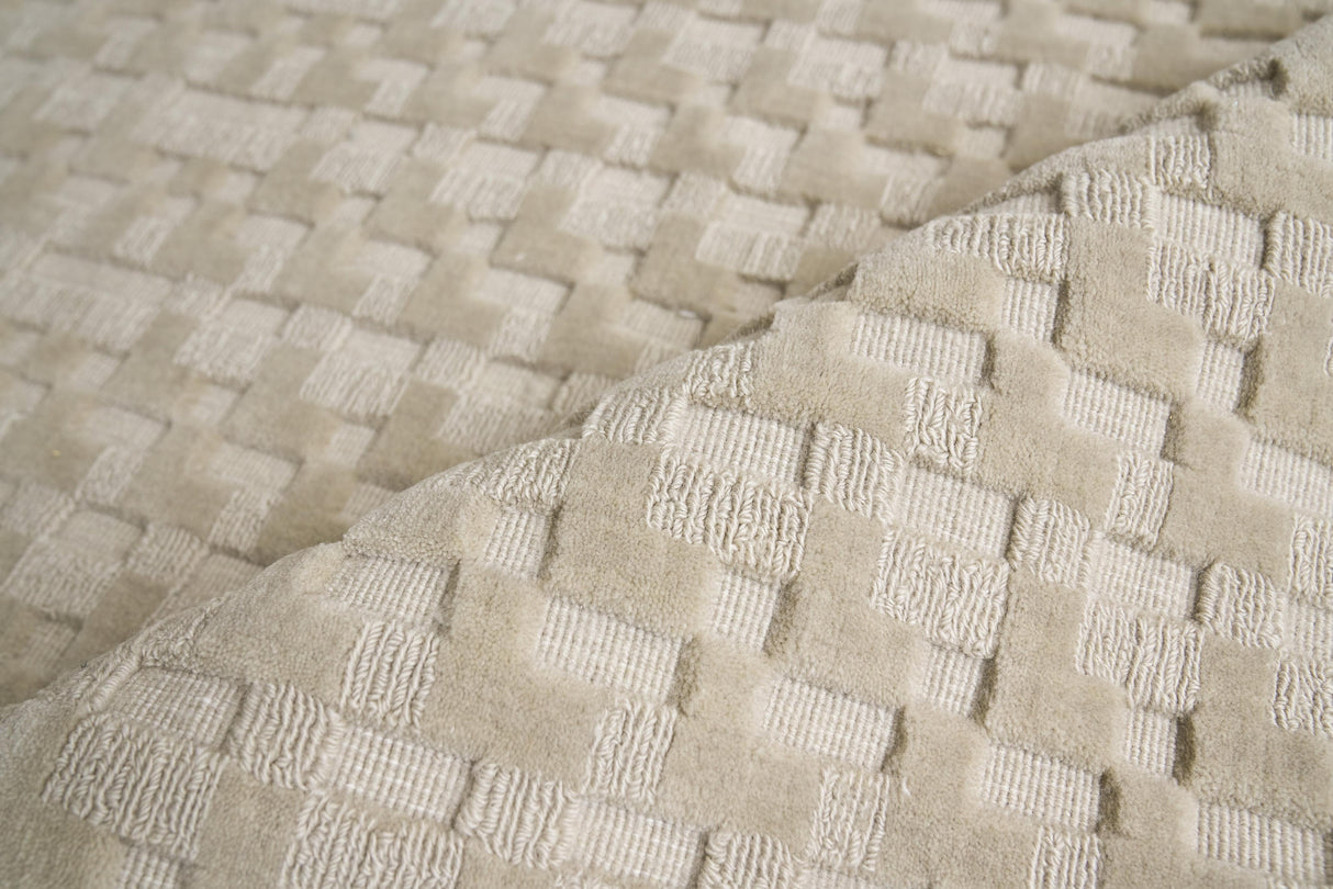 Exquisite Rugs Monroe Hand Loomed New Zealand Wool in 3961 Beige 8' x 10' Area Rug
