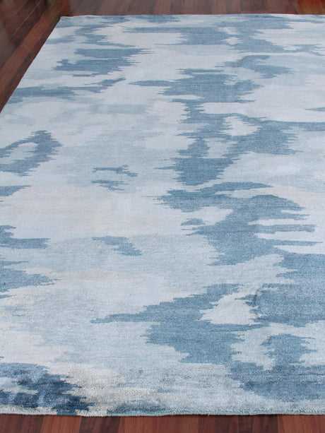 Exquisite Rugs Bamboo Silk Hand Knotted Bamboo Silk in 3996 Blue/Multi 8' x 10' Area Rug