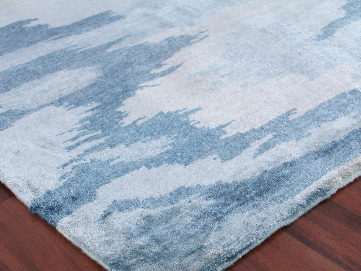 Exquisite Rugs Bamboo Silk Hand Knotted Bamboo Silk in 3996 Blue/Multi 8' x 10' Area Rug