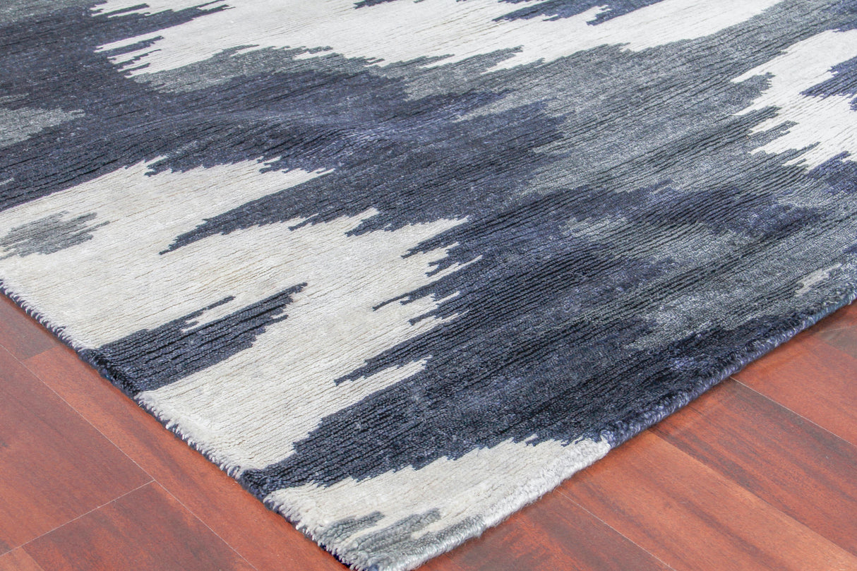 Exquisite Rugs Bamboo Silk Hand Knotted Bamboo Silk in 3998 Navy Blue 6' x 9' Area Rug