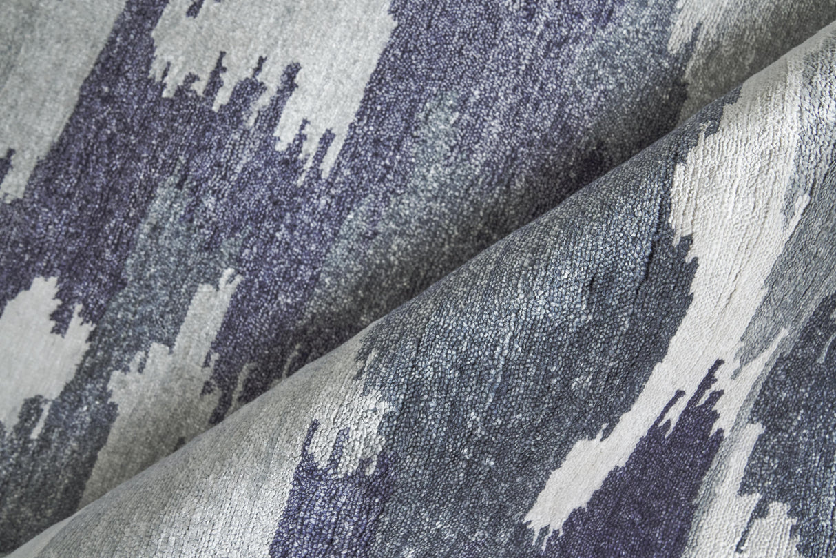 Exquisite Rugs Bamboo Silk Hand Knotted Bamboo Silk in 3998 Navy Blue 6' x 9' Area Rug