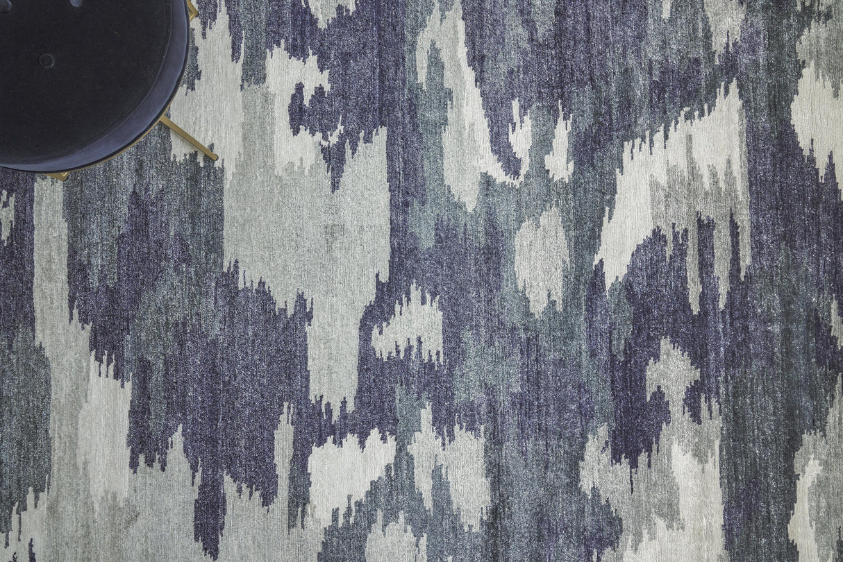 Exquisite Rugs Bamboo Silk Hand Knotted Bamboo Silk in 3998 Navy Blue 8' x 10' Area Rug