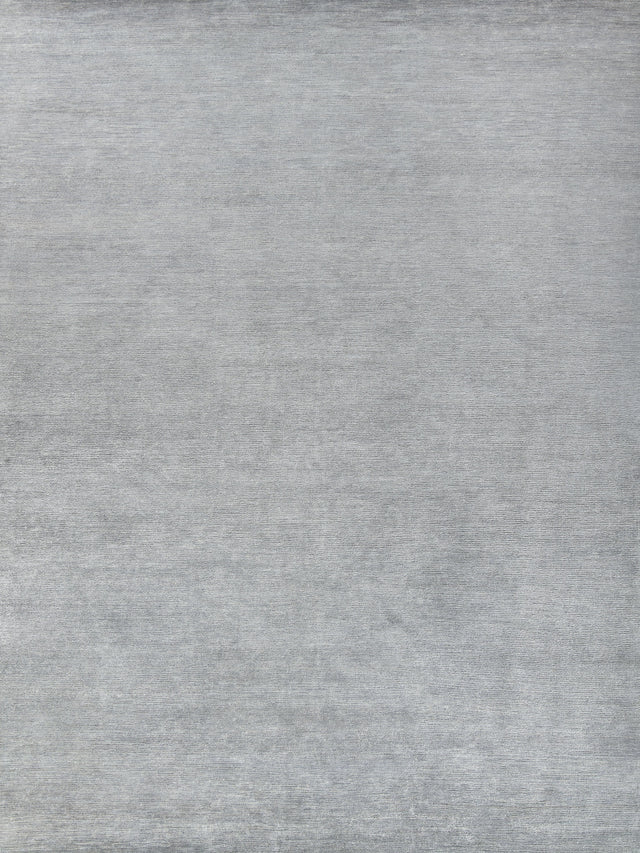 Exquisite Rugs Crush Hand Knotted Bamboo Silk in 4001 Light Silver 8' x 10' Area Rug