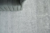 Exquisite Rugs Crush Hand Knotted Bamboo Silk in 4001 Light Silver 8' x 10' Area Rug