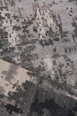 Exquisite Rugs Laureno Hand Knotted Bamboo Silk in 4024 Gray/Charcoal 9' x 12' Area Rug