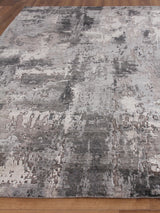 Exquisite Rugs Laureno Hand Knotted Bamboo Silk in 4024 Gray/Charcoal 9' x 12' Area Rug