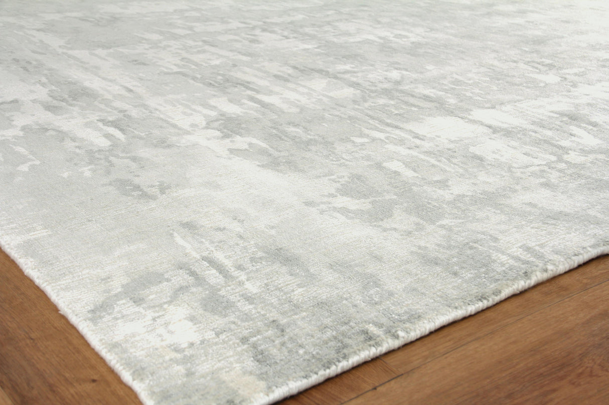 Exquisite Rugs Murano Hand-loomed Wool/Bamboo Silk 4030 Silver 10' x 18' Area Rug