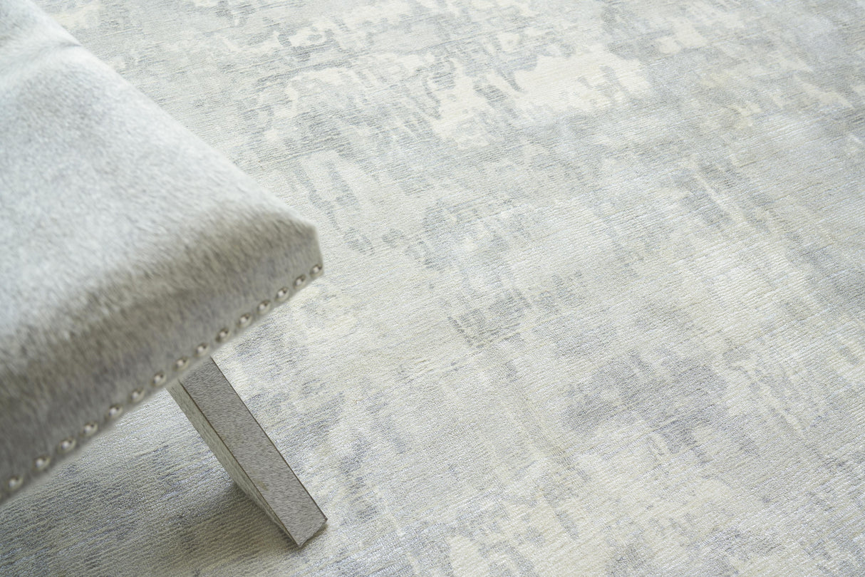 Exquisite Rugs Murano Hand-loomed Wool/Bamboo Silk 4030 Silver 4' x 6' Area Rug