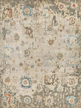Exquisite Rugs Essex Hand Knotted New Zealand Wool in 4032 Tan/Blue/Rust 8' x 10' Area Rug