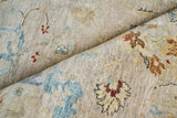 Exquisite Rugs Essex Hand Knotted New Zealand Wool in 4032 Tan/Blue/Rust 8' x 10' Area Rug