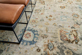 Exquisite Rugs Essex Hand Knotted New Zealand Wool in 4032 Tan/Blue/Rust 8' x 10' Area Rug