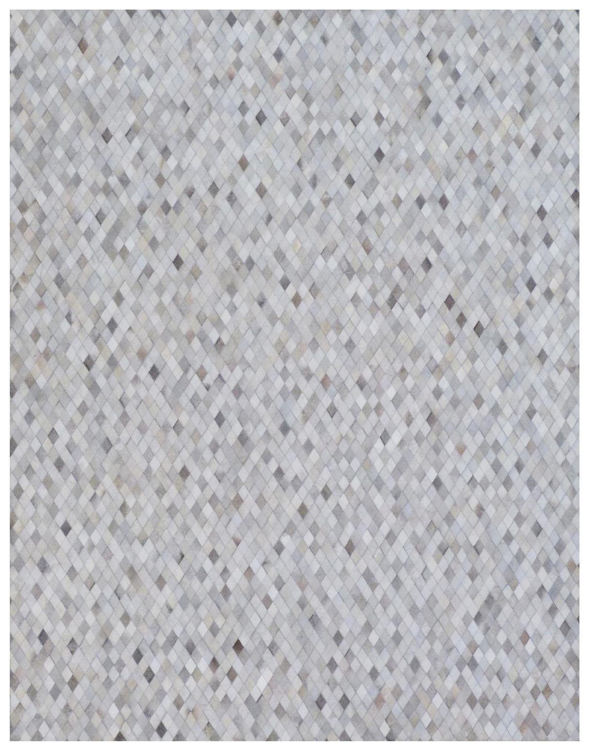 Exquisite Rugs Mosaic Leather Handmade Leather Hide in 4053 Light Silver/Multi 8' x 11' Area Rug
