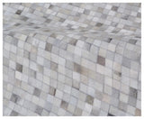 Exquisite Rugs Mosaic Leather Handmade Leather Hide in 4053 Light Silver/Multi 8' x 11' Area Rug