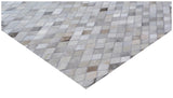 Exquisite Rugs Mosaic Leather Handmade Leather Hide in 4053 Light Silver/Multi 8' x 11' Area Rug