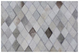 Exquisite Rugs Mosaic Leather Handmade Leather Hide in 4053 Light Silver/Multi 8' x 11' Area Rug