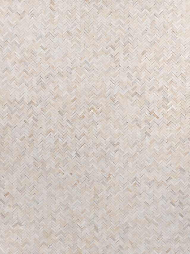 Exquisite Rugs Mosaic Leather Handmade Leather Hide in 4055 Ivory 8' x 11' Area Rug
