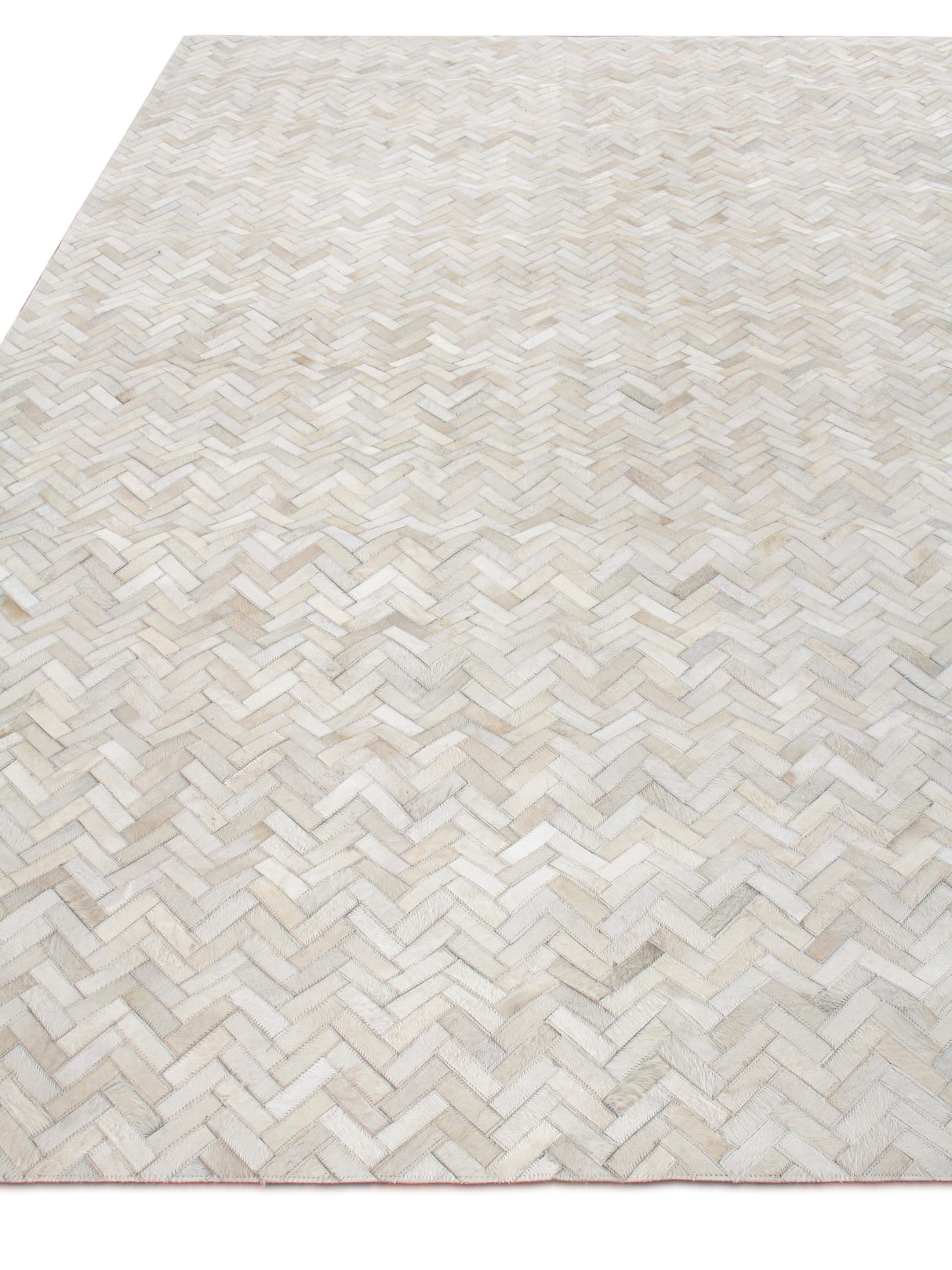 Exquisite Rugs Mosaic Leather Handmade Leather Hide in 4055 Ivory 8' x 11' Area Rug