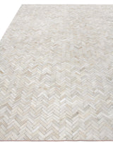 Exquisite Rugs Mosaic Leather Handmade Leather Hide in 4055 Ivory 8' x 11' Area Rug