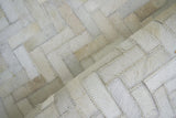 Exquisite Rugs Mosaic Leather Handmade Leather Hide in 4055 Ivory 8' x 11' Area Rug