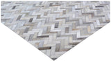 Exquisite Rugs Mosaic Leather Handmade Leather Hide in 4056 Silver 11.5' x 14.5' Area Rug