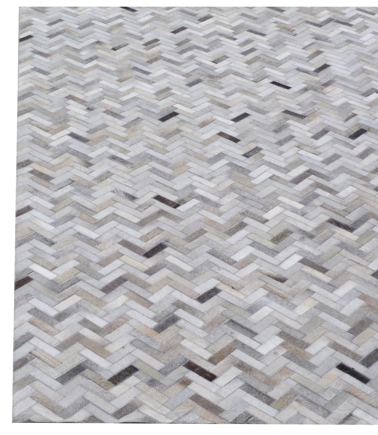 Exquisite Rugs Mosaic Leather Handmade Leather Hide in 4056 Silver 11.5' x 14.5' Area Rug